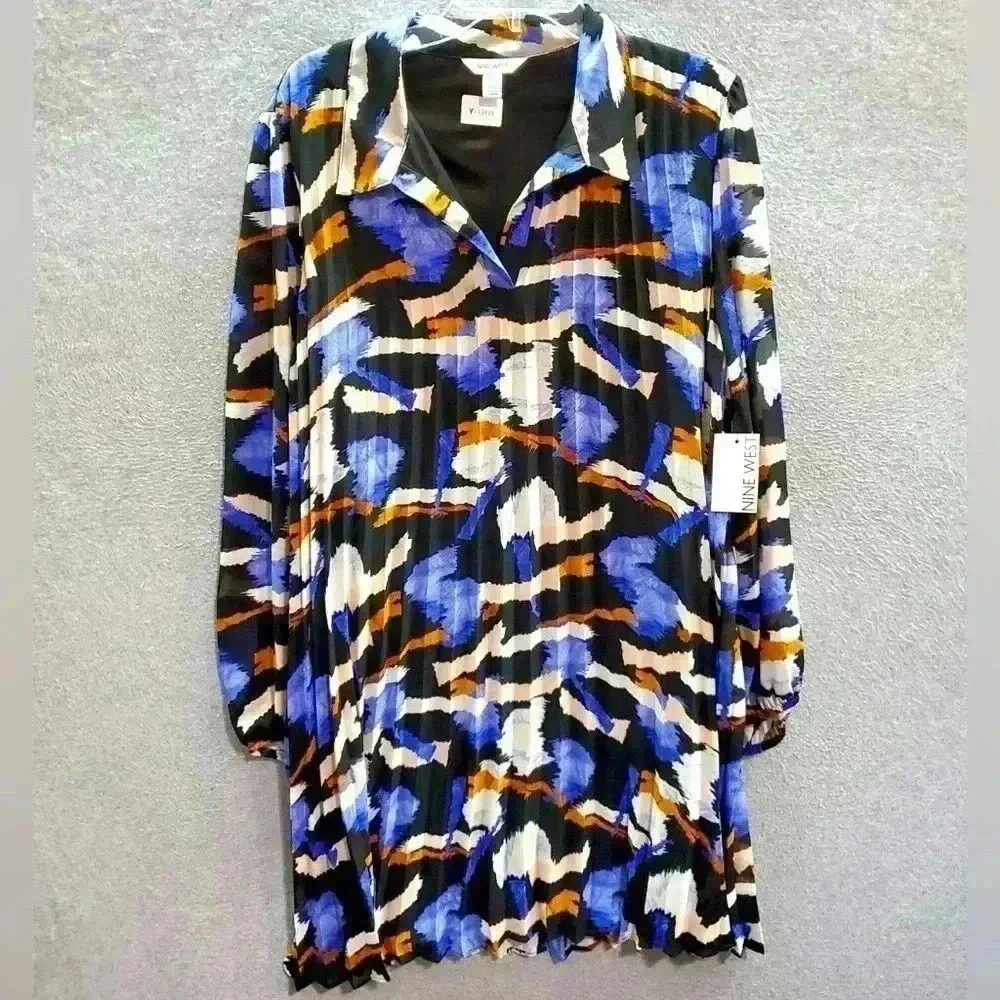 Nine West Womens Size 2XL Georgette Collar Dress NEW